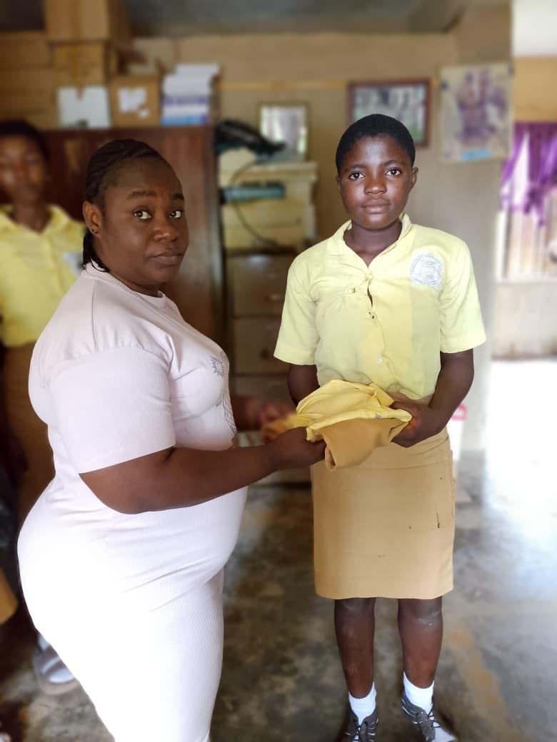 School uniform support presented during a foundation visit